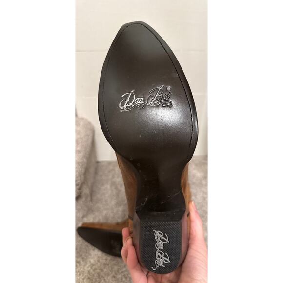 NWOT Dan Post Women's Sidewinder Western Full Grain Tan Mad Cat Leather Boot, 10 - Picture 8 of 10